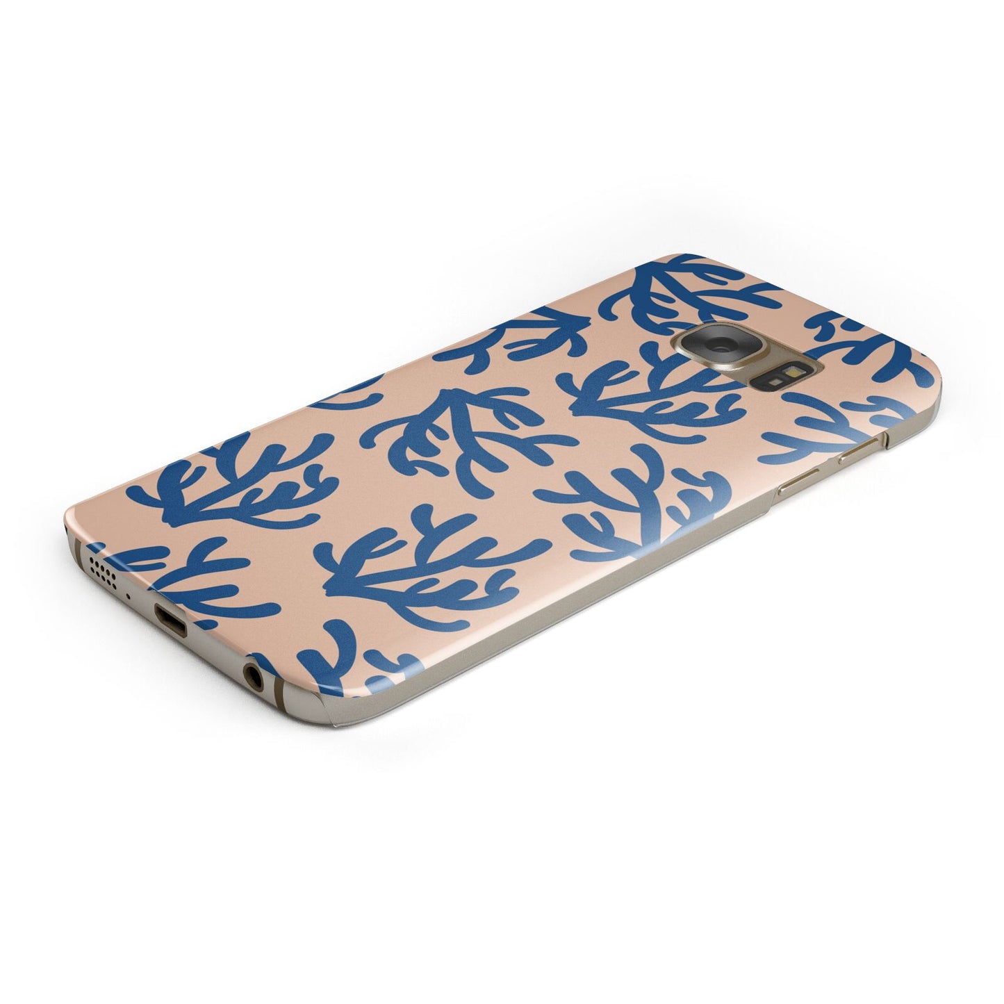 Blue Coral Protective Samsung Galaxy Case Angled Image