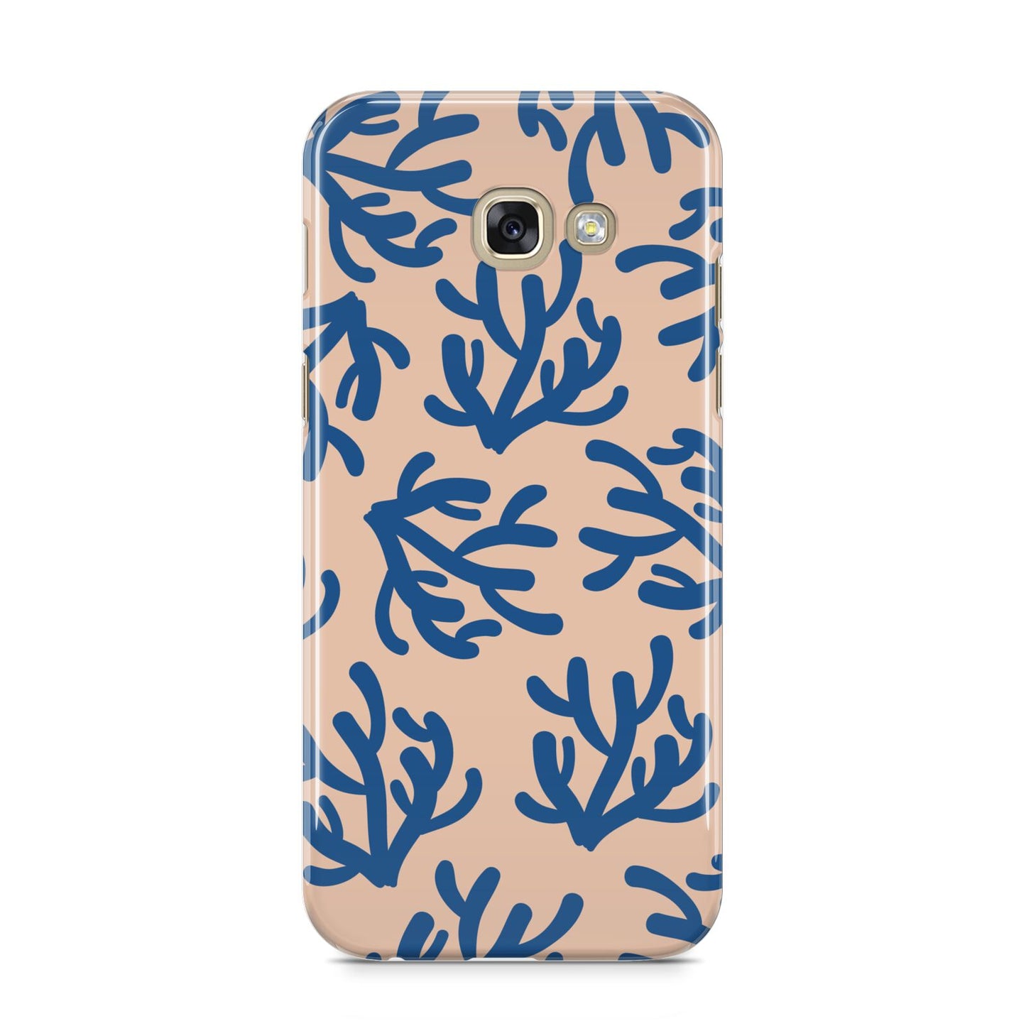 Blue Coral Samsung Galaxy A5 2017 Case on gold phone