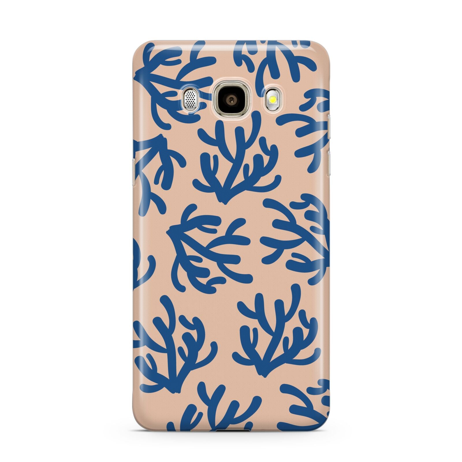 Blue Coral Samsung Galaxy J7 2016 Case on gold phone