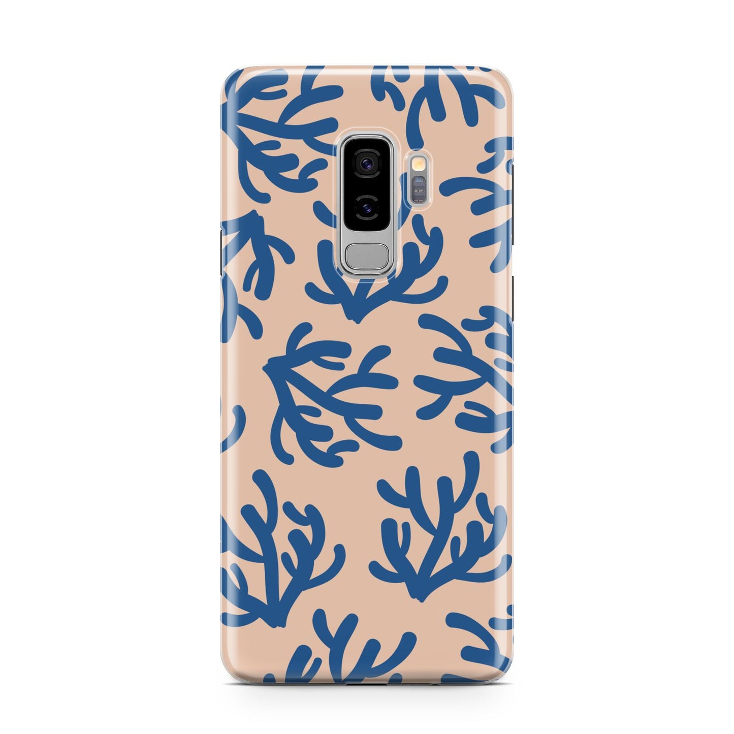 Blue Coral Samsung Galaxy S9 Plus Case on Silver phone