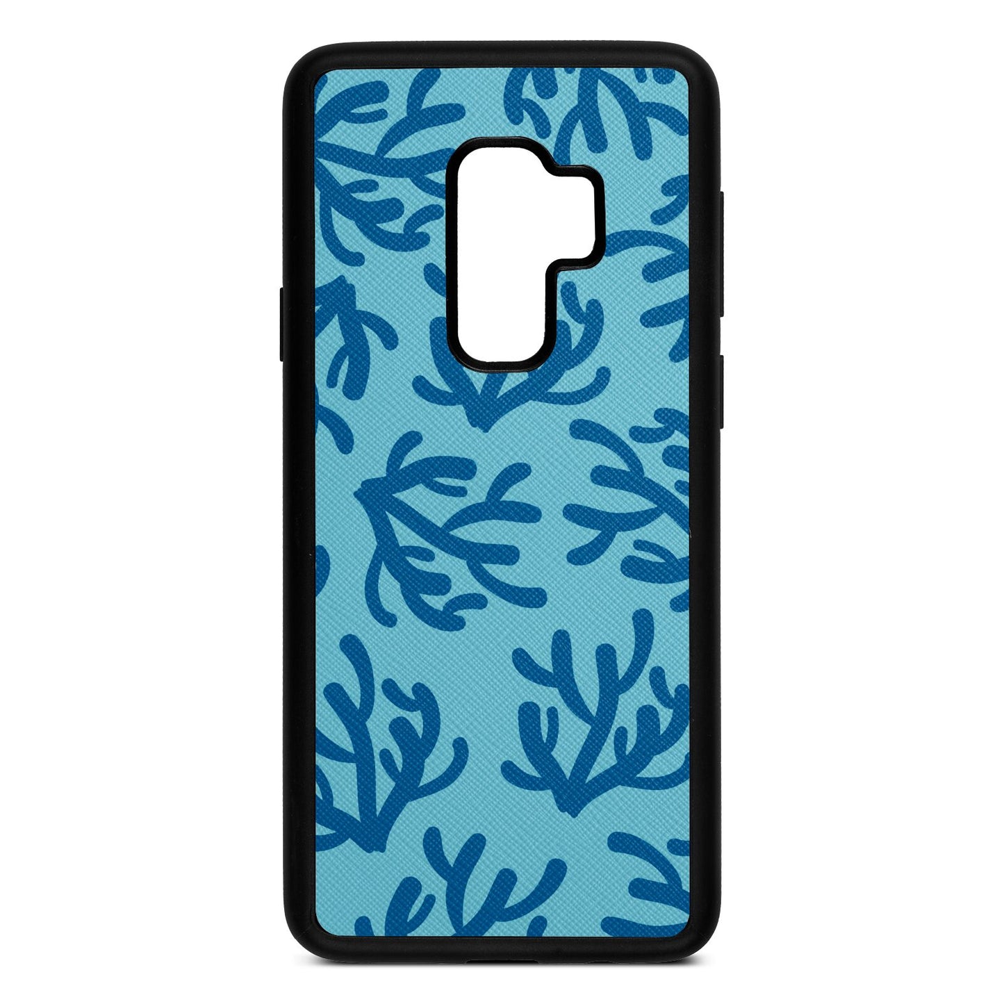 Blue Coral Sky Saffiano Leather Samsung S9 Plus Case