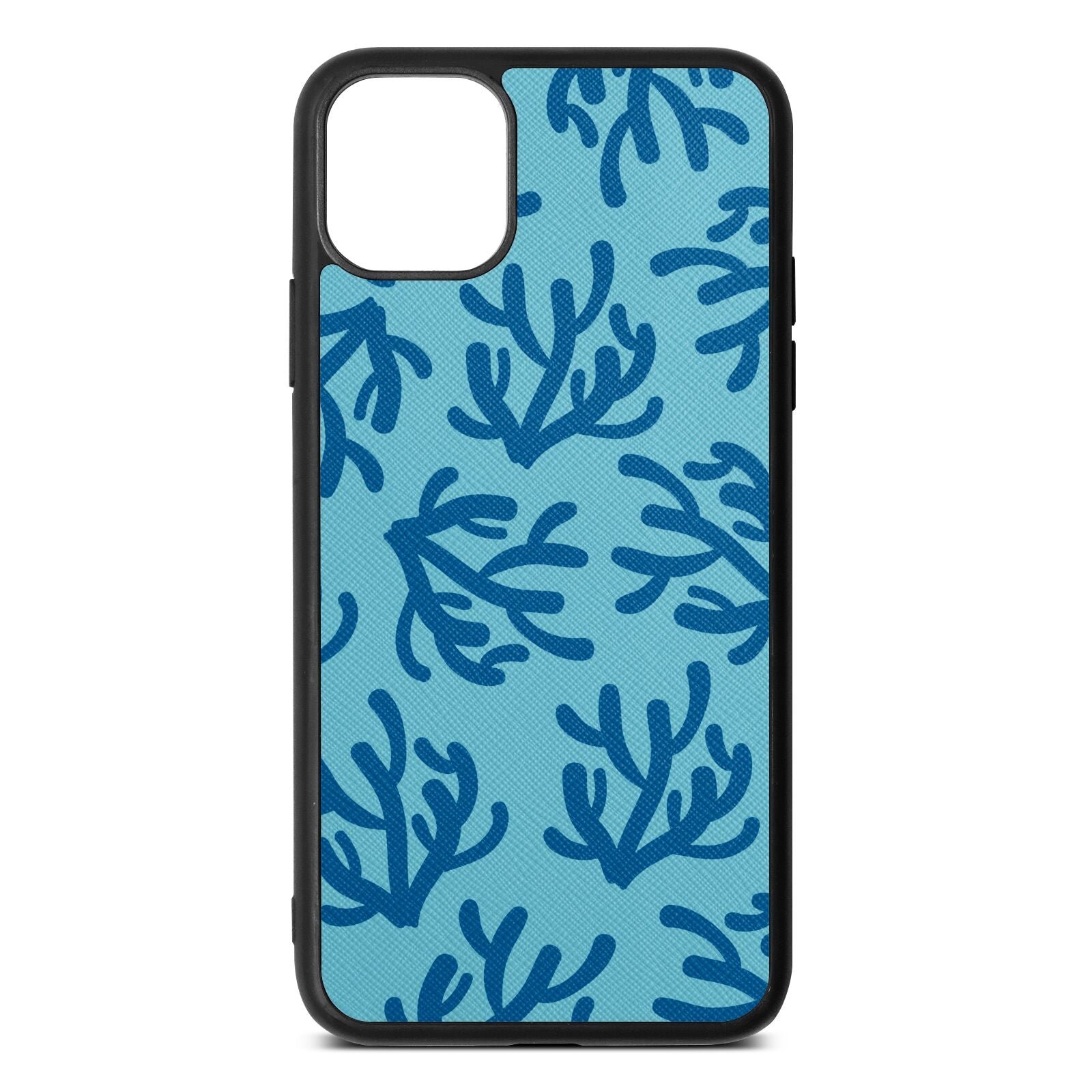 Blue Coral Sky Saffiano Leather iPhone 11 Pro Max Case