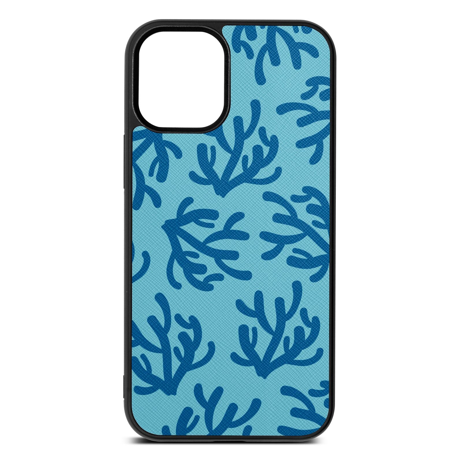 Blue Coral Sky Saffiano Leather iPhone 12 Mini Case