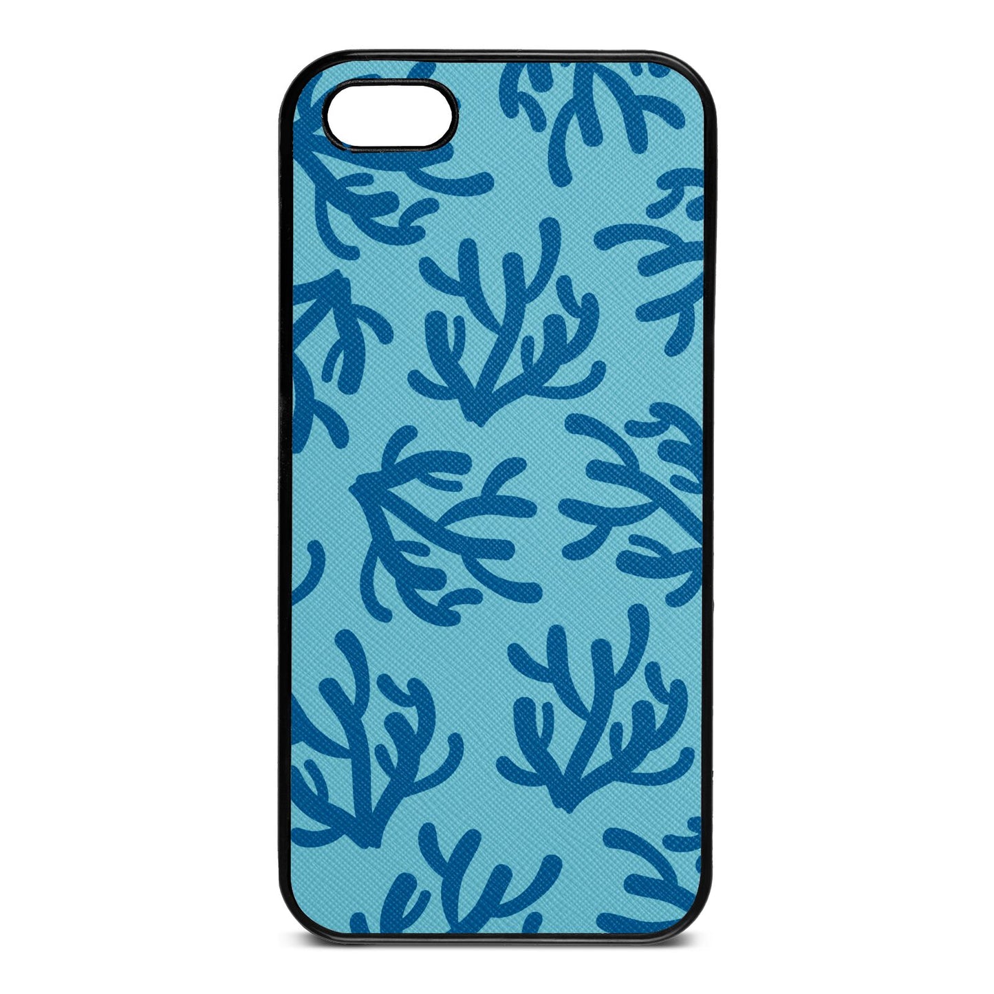 Blue Coral Sky Saffiano Leather iPhone 5 Case