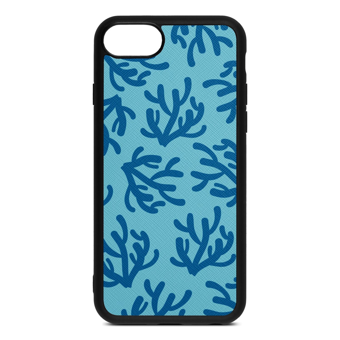 Blue Coral Sky Saffiano Leather iPhone 8 Case