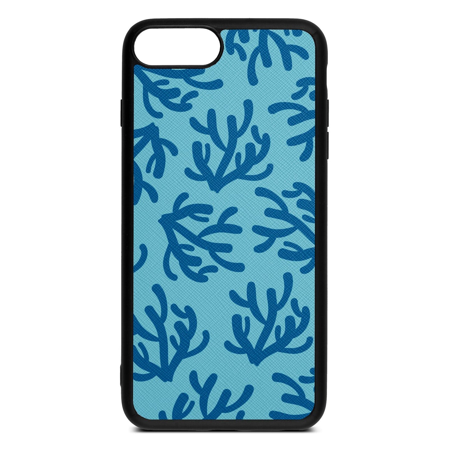 Blue Coral Sky Saffiano Leather iPhone 8 Plus Case
