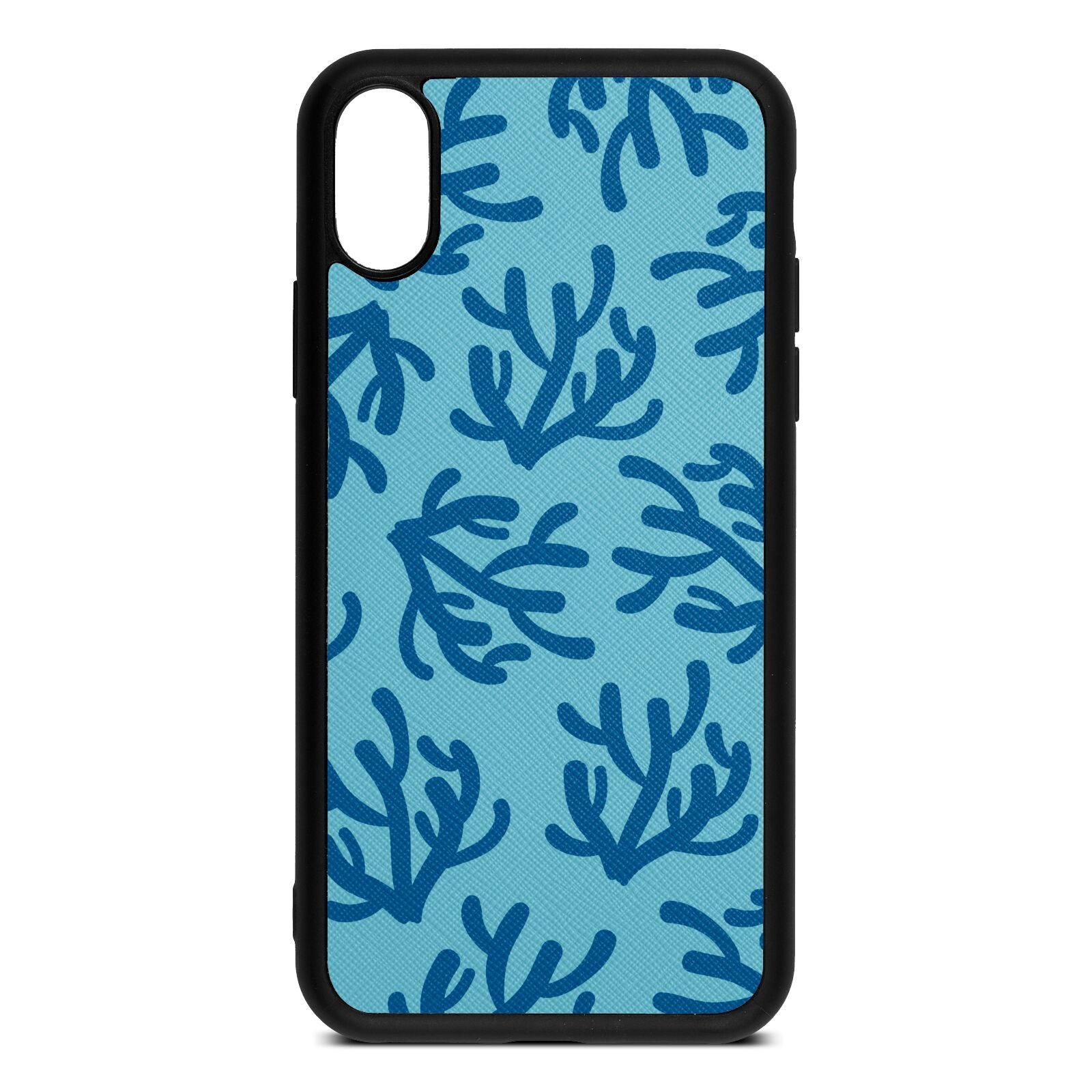 Blue Coral Sky Saffiano Leather iPhone Xs Case