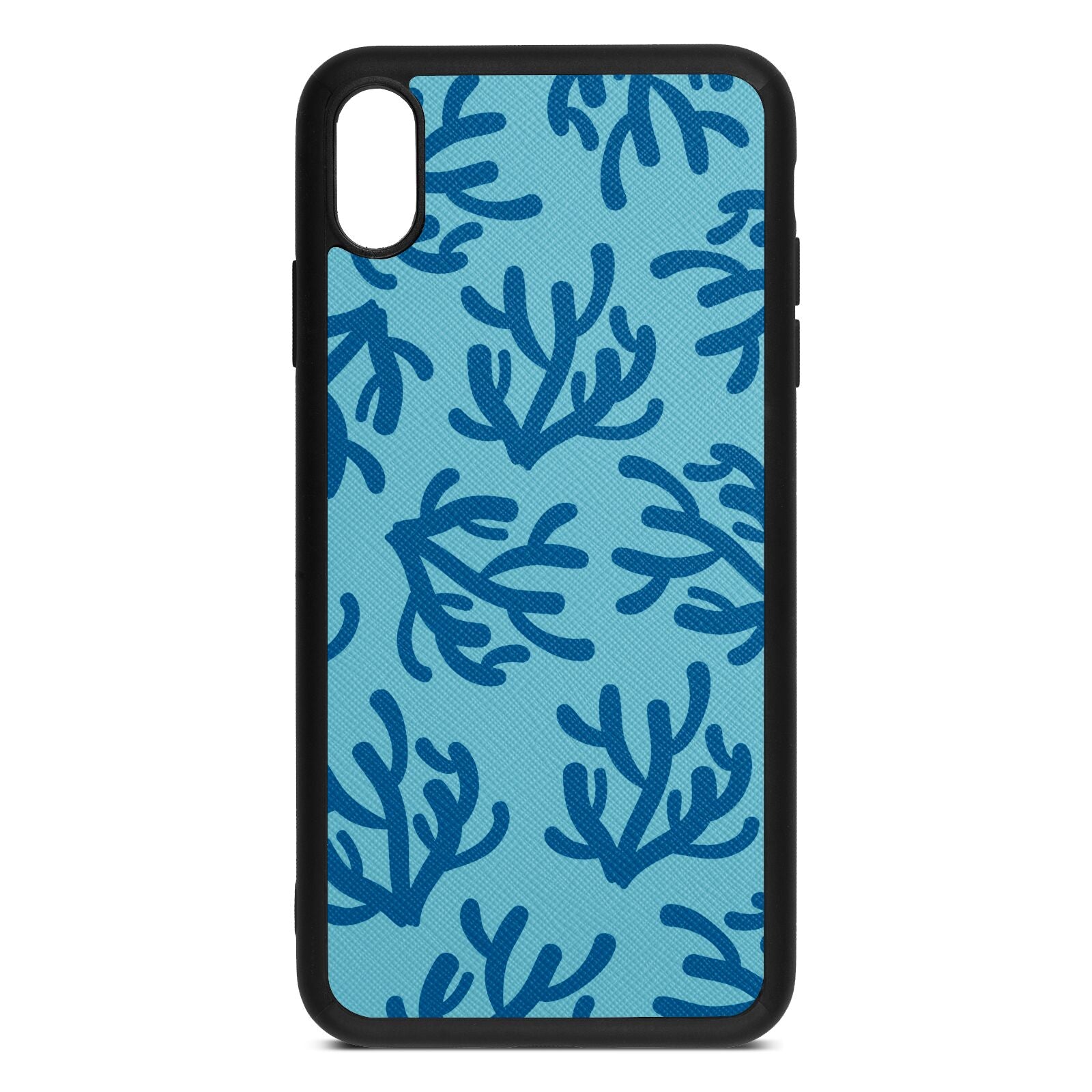 Blue Coral Sky Saffiano Leather iPhone Xs Max Case