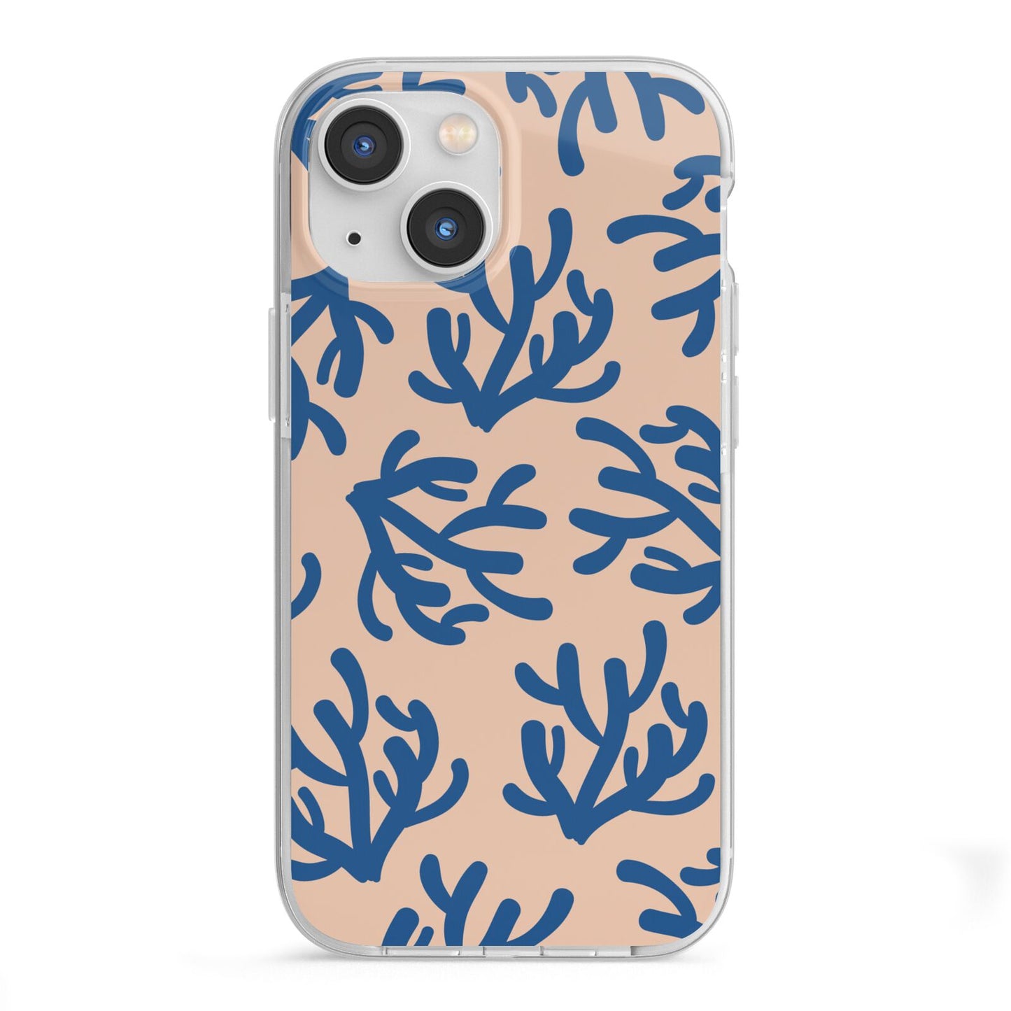 Blue Coral iPhone 13 Mini TPU Impact Case with White Edges