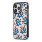 Blue Coral iPhone 13 Pro Black Impact Case Side Angle on Silver phone