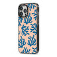 Blue Coral iPhone 13 Pro Max Black Impact Case Side Angle on Silver phone