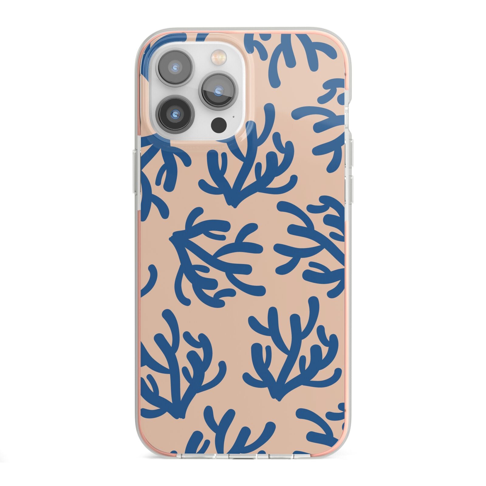 Blue Coral iPhone 13 Pro Max TPU Impact Case with Pink Edges
