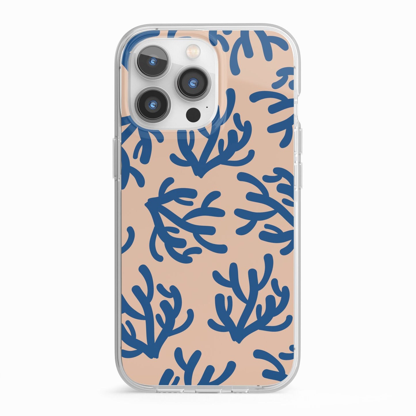 Blue Coral iPhone 13 Pro TPU Impact Case with White Edges
