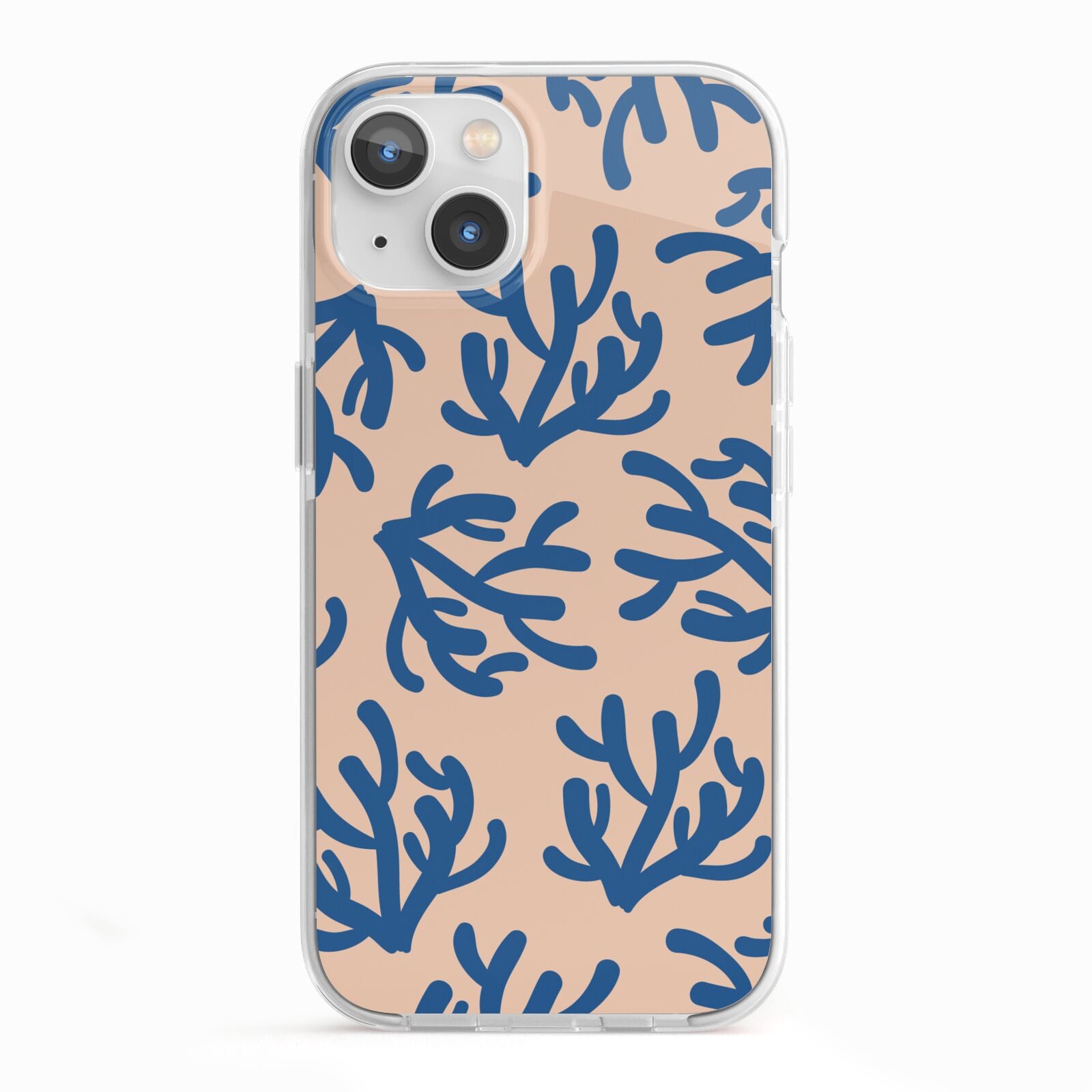 Blue Coral iPhone 13 TPU Impact Case with White Edges
