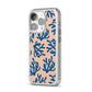 Blue Coral iPhone 14 Pro Clear Tough Case Silver Angled Image