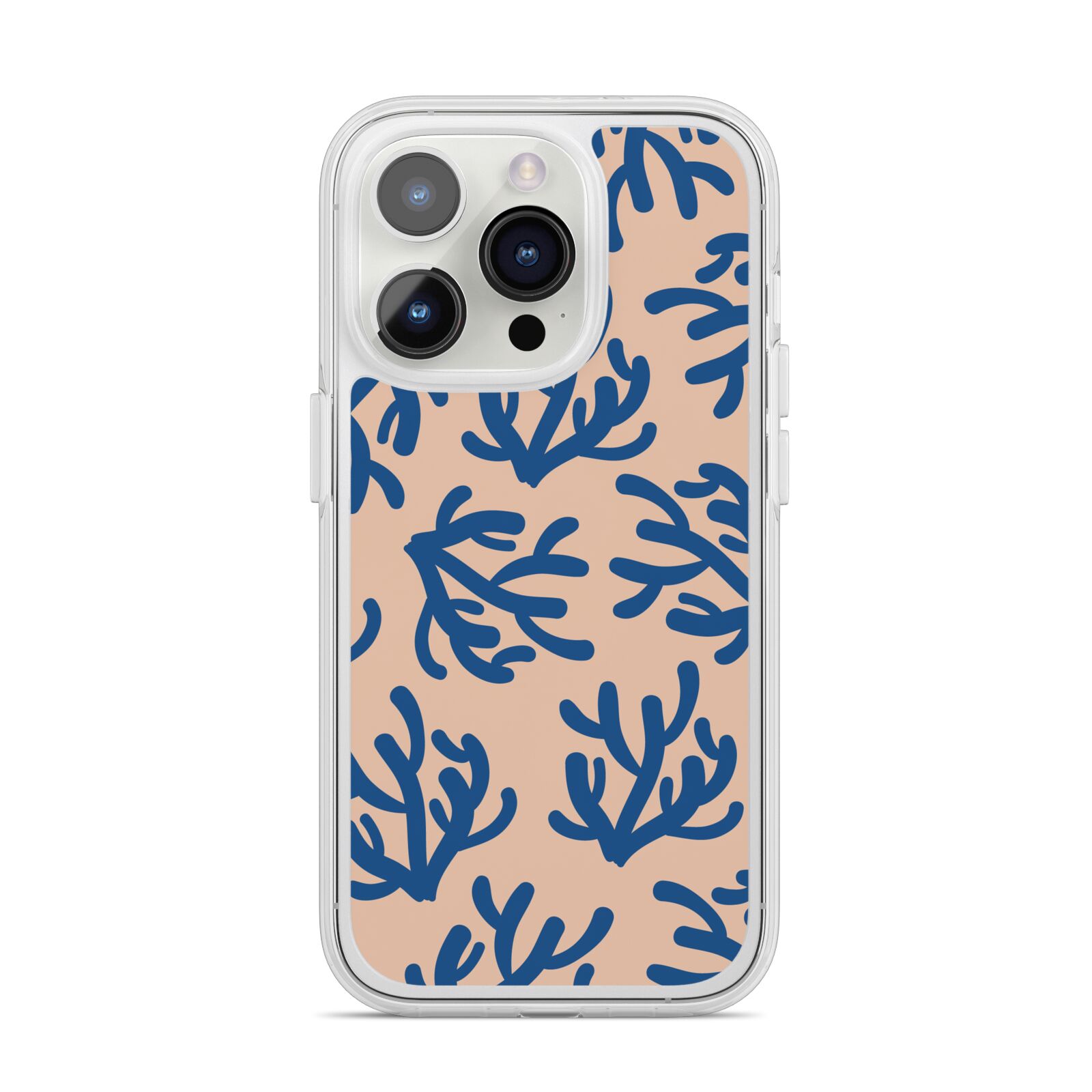 Blue Coral iPhone 14 Pro Clear Tough Case Silver