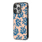 Blue Coral iPhone 14 Pro Max Black Impact Case Side Angle on Silver phone