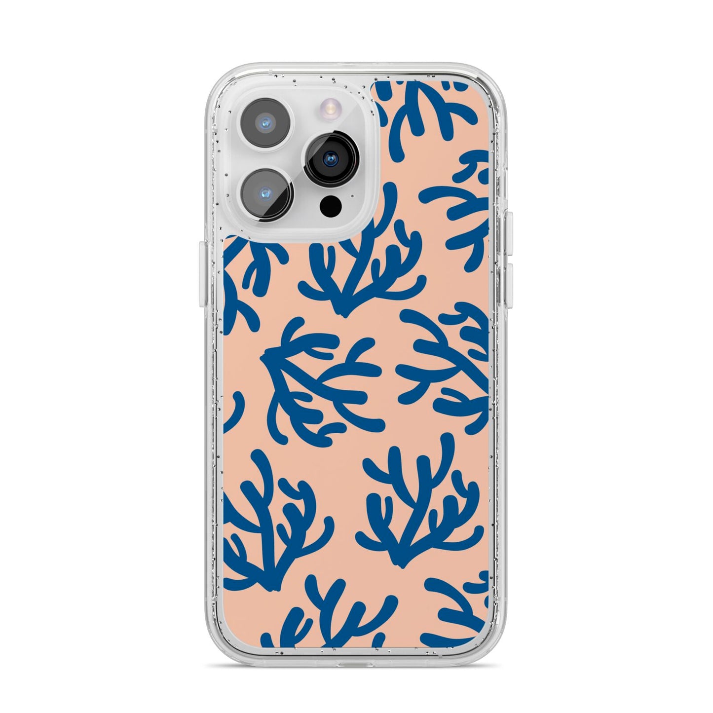 Blue Coral iPhone 14 Pro Max Glitter Tough Case Silver
