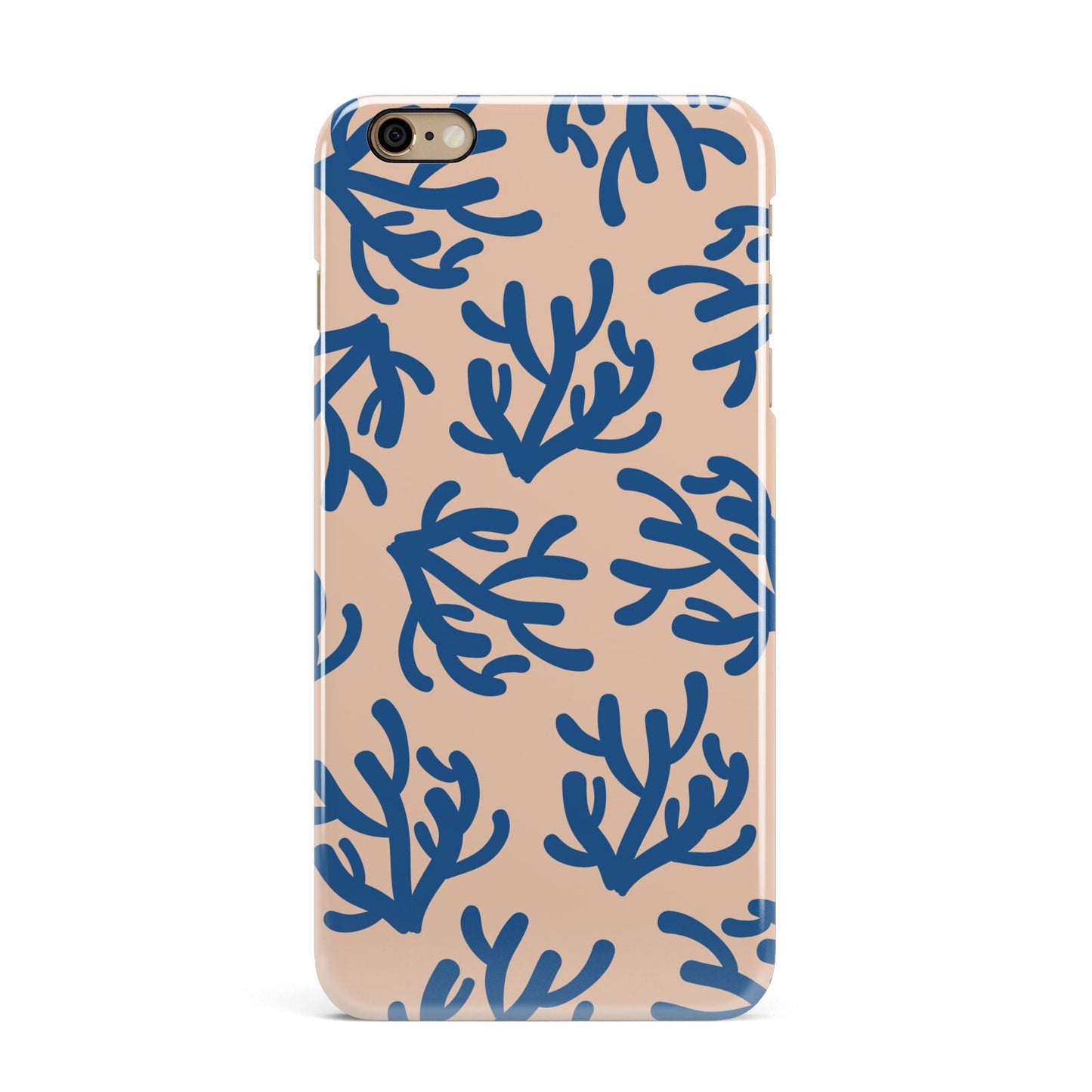 Blue Coral iPhone 6 Plus 3D Snap Case on Gold Phone