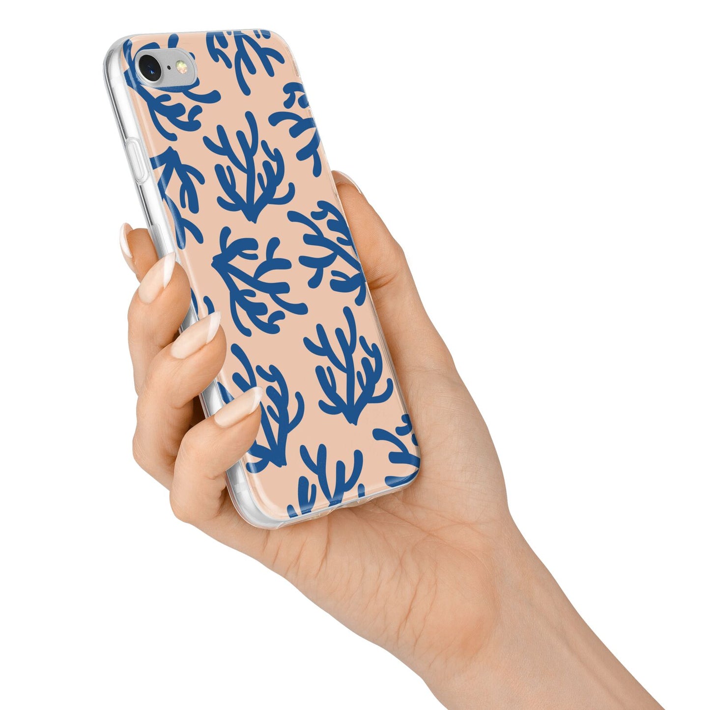 Blue Coral iPhone 7 Bumper Case on Silver iPhone Alternative Image