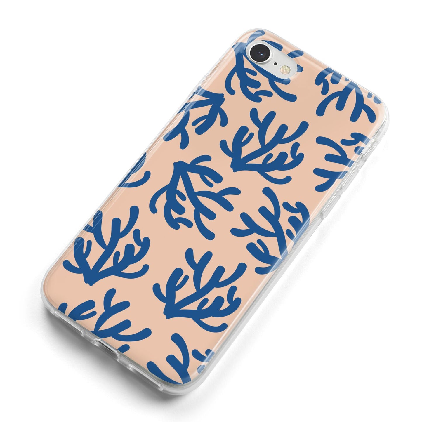 Blue Coral iPhone 8 Bumper Case on Silver iPhone Alternative Image