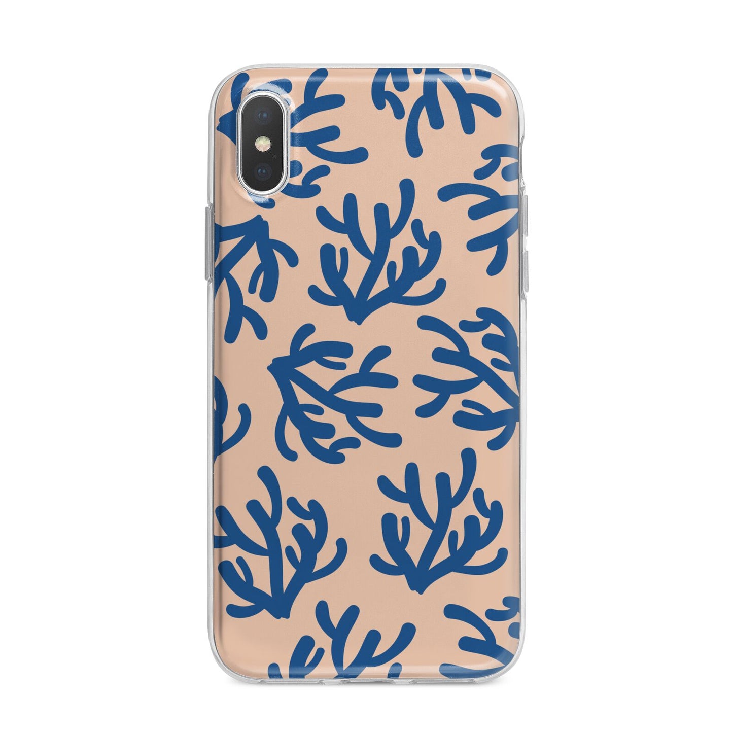 Blue Coral iPhone X Bumper Case on Silver iPhone Alternative Image 1