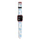 Blue Cow Print Apple Watch Strap Size 38mm with Red Hardware