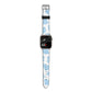 Blue Cow Print Apple Watch Strap Size 38mm with Silver Hardware