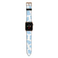 Blue Cow Print Apple Watch Strap with Gold Hardware