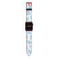 Blue Cow Print Apple Watch Strap with Red Hardware