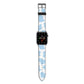 Blue Cow Print Apple Watch Strap with Space Grey Hardware