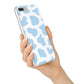 Blue Cow Print iPhone 7 Plus Bumper Case on Silver iPhone Alternative Image