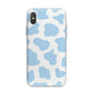 Blue Cow Print iPhone X Bumper Case on Silver iPhone Alternative Image 1