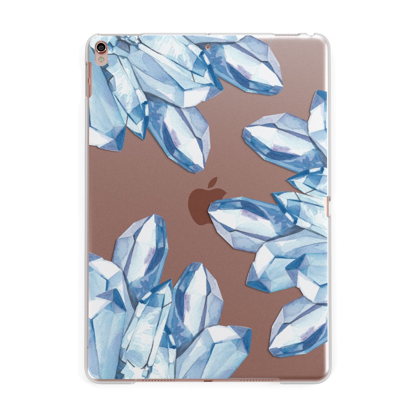 Blue Crystals Apple iPad Rose Gold Case