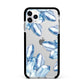 Blue Crystals Apple iPhone 11 Pro Max in Silver with Black Impact Case