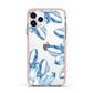 Blue Crystals Apple iPhone 11 Pro in Silver with Pink Impact Case