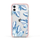 Blue Crystals Apple iPhone 11 in White with Pink Impact Case
