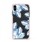 Blue Crystals Apple iPhone Xs Max Impact Case Pink Edge on Black Phone