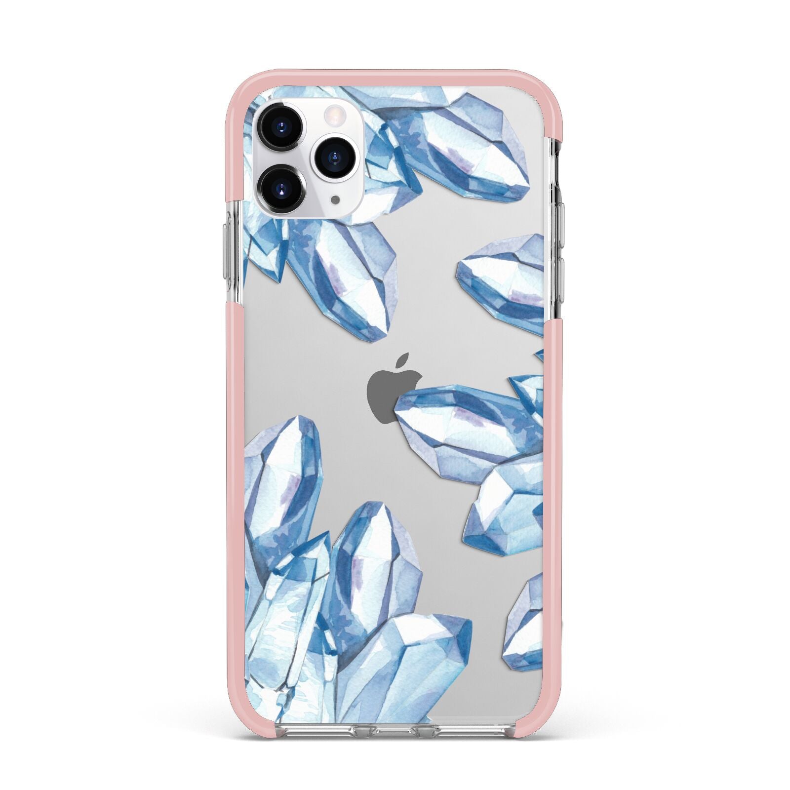 Blue Crystals iPhone 11 Pro Max Impact Pink Edge Case