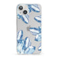 Blue Crystals iPhone 13 Clear Bumper Case