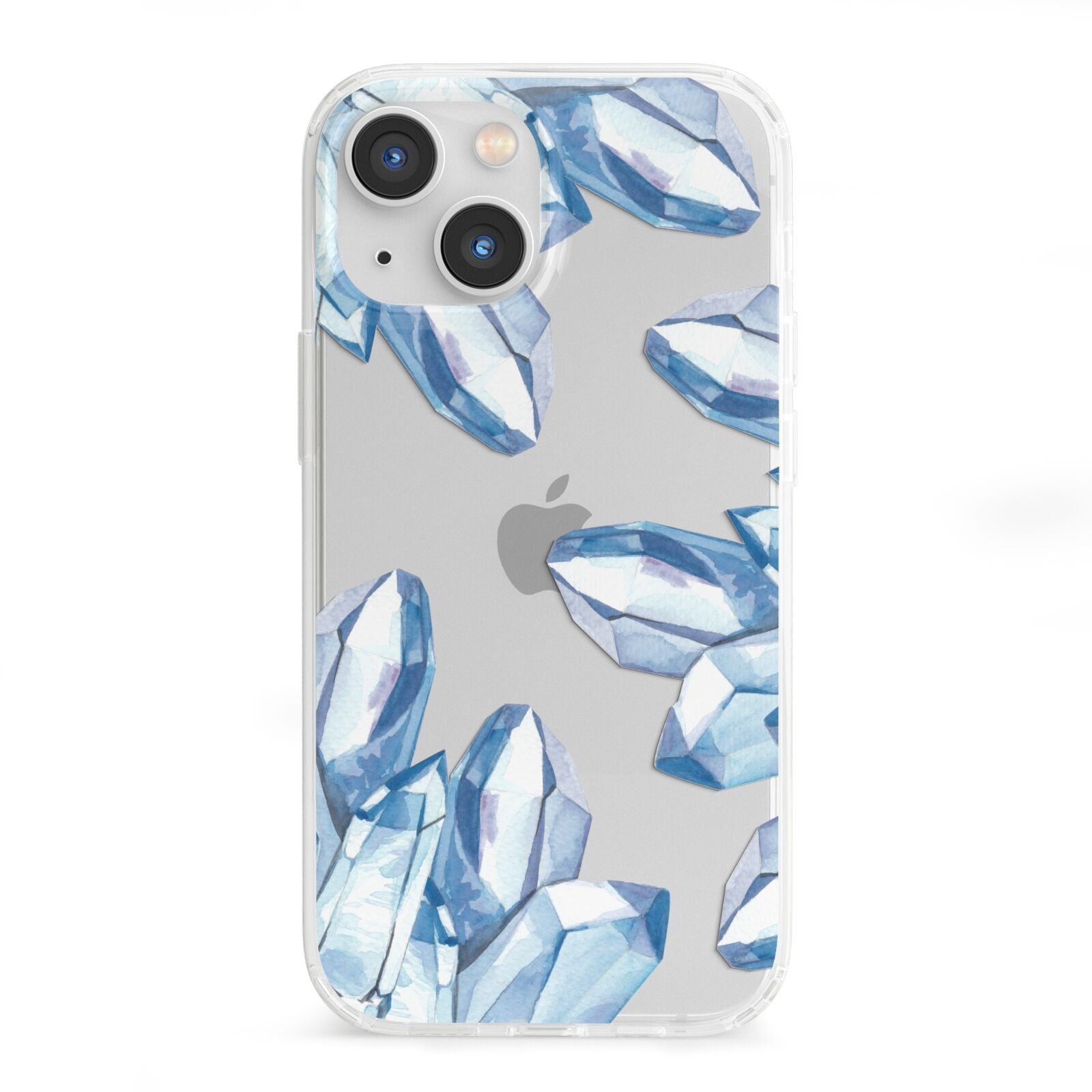 Blue Crystals iPhone 13 Mini Clear Bumper Case