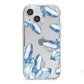 Blue Crystals iPhone 13 Mini TPU Impact Case with White Edges