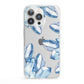 Blue Crystals iPhone 13 Pro Clear Bumper Case