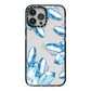 Blue Crystals iPhone 13 Pro Max Black Impact Case on Silver phone