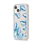 Blue Crystals iPhone 14 Clear Tough Case Starlight Angled Image