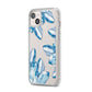 Blue Crystals iPhone 14 Plus Clear Tough Case Starlight Angled Image