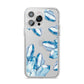 Blue Crystals iPhone 14 Pro Max Clear Tough Case Silver