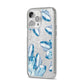 Blue Crystals iPhone 14 Pro Max Glitter Tough Case Silver Angled Image