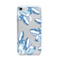 Blue Crystals iPhone 7 Bumper Case on Silver iPhone