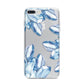Blue Crystals iPhone 7 Plus Bumper Case on Silver iPhone